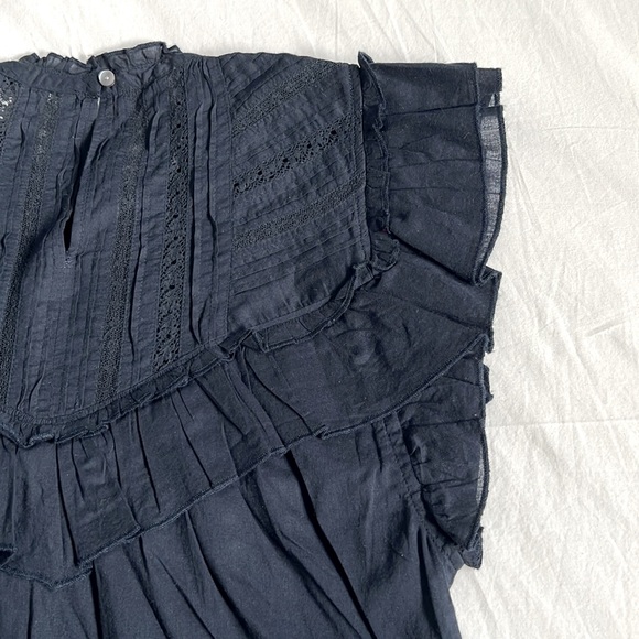 VERONICA BEARD Tamsyn navy ruffled top - Picture 11 of 11